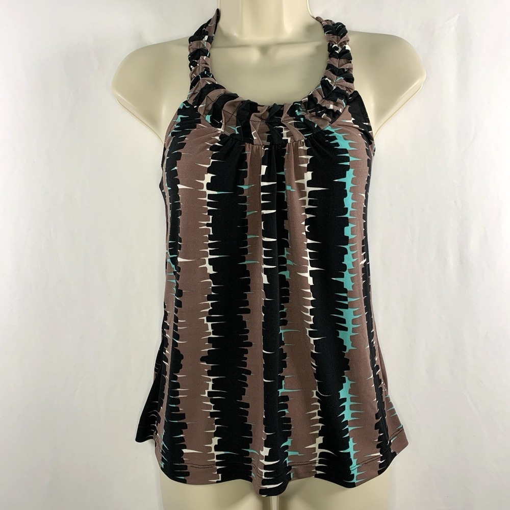 The Limited Womens Y2K Abstract Print Halter Top XS/S Boho Fairy Grunge Stretch